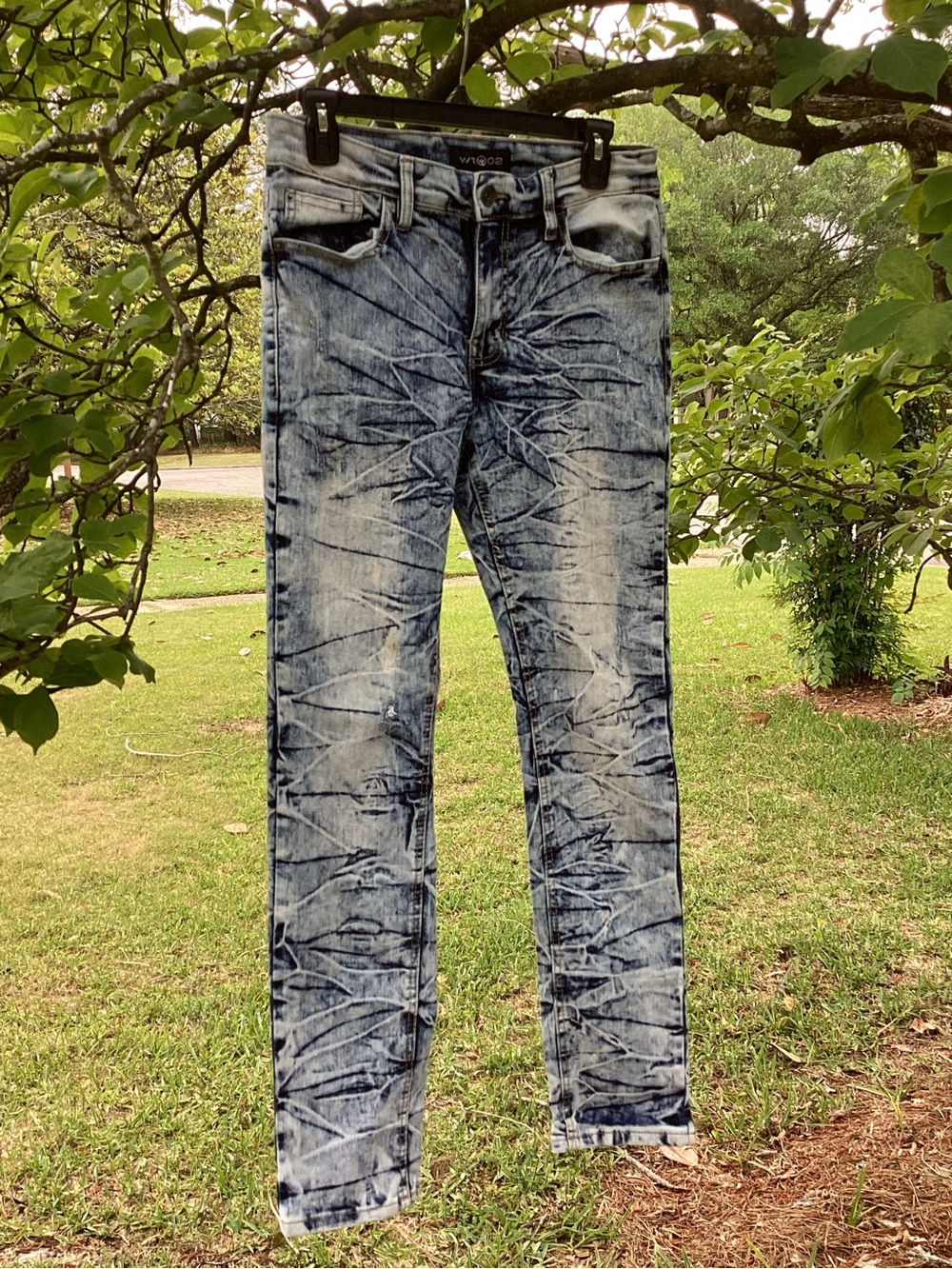 Forever 21 Men’s Acid Wash Skinny Jeans - Light Blue